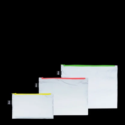 Conjunto de 3 pochets Reflectoras com Fita Neon