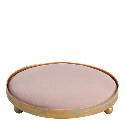 Bandeja redonda Rosa com rebordo dourado para gesso: Mathilde M.