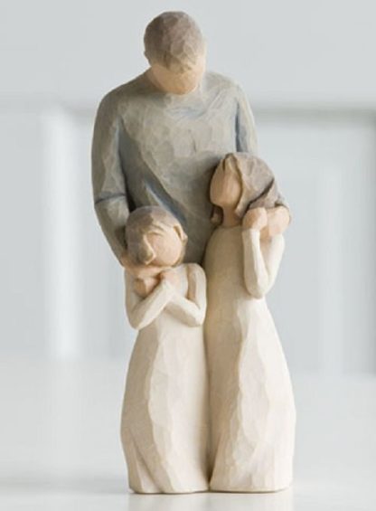 Figura As minhas Meninas com Pai "My Girls": Willow Tree