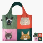 Saco reutilizável LOQI: Gatos em Quadrados