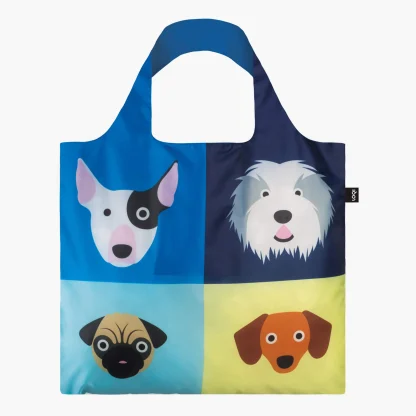 Saco reutilizável LOQI: Cães em Quadrados