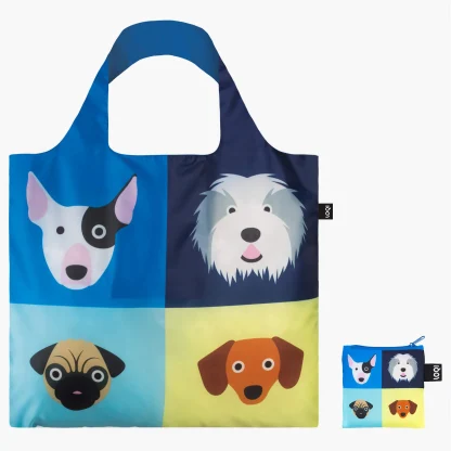 Saco reutilizável LOQI: Cães em Quadrados