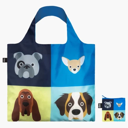 Saco reutilizável LOQI: Cães em Quadrados