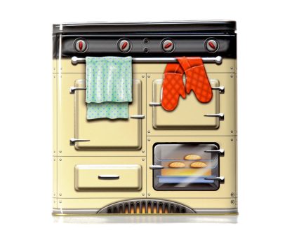 Lata Fogão Retro Bege