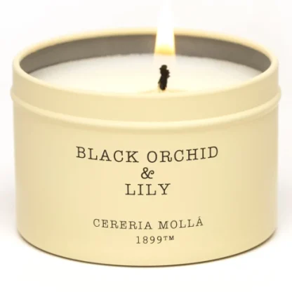 Vela em Lata Travel 90gr Cereria Mollá: Black Orchid & Lily (Orquídea e Lírio)