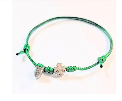 Pulseira ajustável Dedal + Trevo: Verde