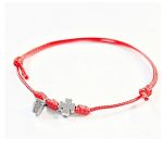 Pulseira ajustável Dedal + Trevo: Vermelha