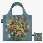 Saco reutilizável LOQI: "50th Anniversary Bouquet" fundo Azul, de Vincent van Gogh