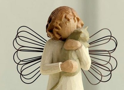 Anjo da Afeição e Amizade (com gatinho) - Willow Tree
