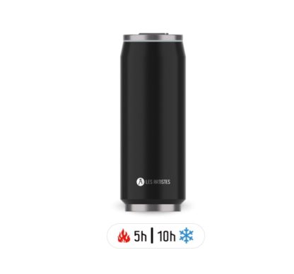 Lata Isotérmica 500ml com palhinha Les Artistes: Black