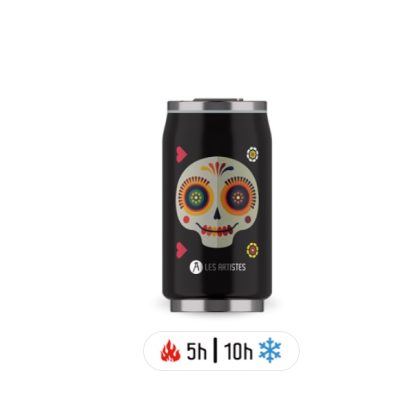 Lata Isotérmica 280ml com palhinha Les Artistes: Caveira