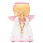 Mealheiro Anjo da guarda Rosa 20cm