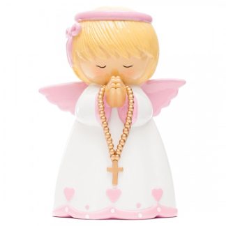 Mealheiro Anjo da guarda Rosa 20cm