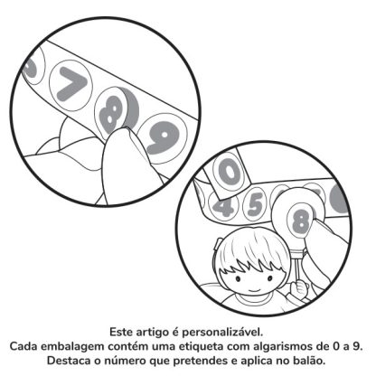 Anjo da Guarda com balão Aniversário rosa