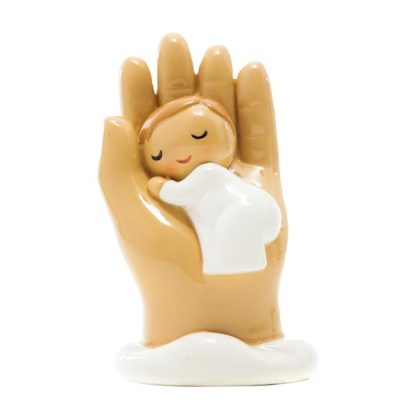 Mão de Deus: bebé na mão (branco)