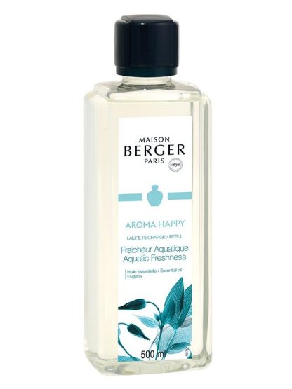 Fragrância 500ml Aroma Happy Frescura Aquática: lâmpada catalítica