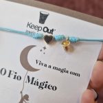 Pulseira Fio Mágico Dedal com Pendente: Azul Claro com Coração