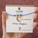 Pulseira Fio Mágico Dedal com Pendente: Azul com Coroa