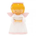 Anjo da guarda Baptismo Rosa 8cm