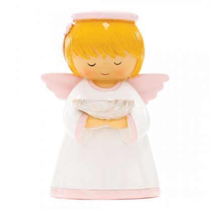 Anjo da guarda Baptismo Rosa 8cm