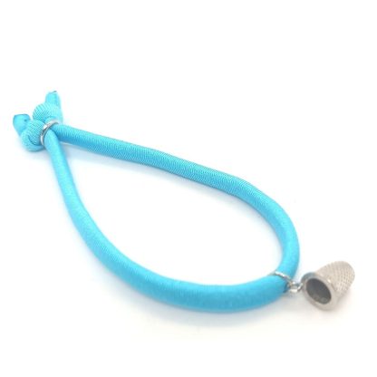 Pulseira Steel Bikini com Dedal: Azul Turquesa