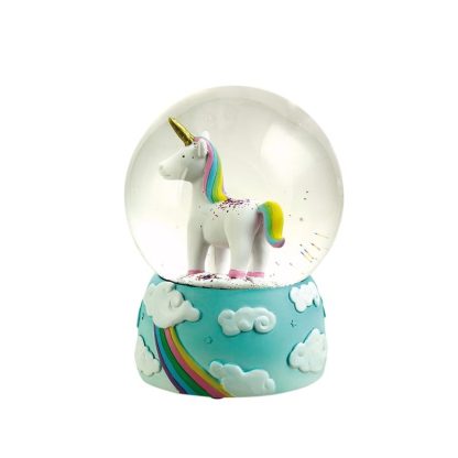 Globo de neve Unicórnio Arco-iris musical