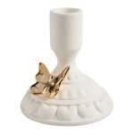 Castiçal Branco com Borboleta dourada: Mathilde M.