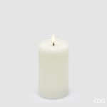 Vela Led Riscada Creme/Ivory grande: 13cm X 7.5cm