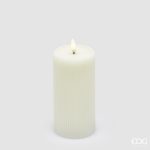 Vela Led Riscada Creme / Ivory Maior: 15cm X 7.5cm