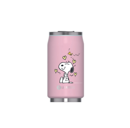 Lata Isotérmica 280ml com palhinha Les Artistes: Enjoy Snoopy Rosa