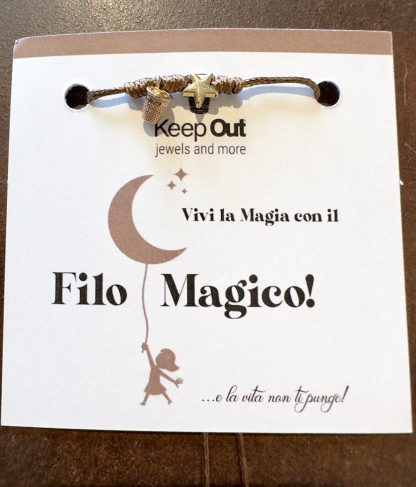 Pulseira Fio Mágico Dedal com Pendente: Castanho com Estrela