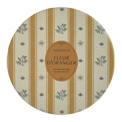 Caixa redonda Romântica com 5 gessos perfumados Fleur D'Oranger