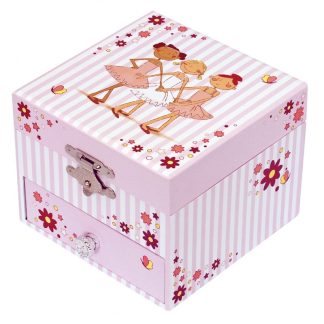 Caixa de música cubo Riscas Bailarina