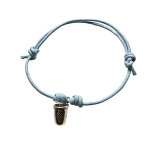 Pulseira Steel Cotton com Dedal: Azul Claro