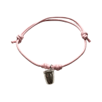 Pulseira Steel Cotton com Dedal: Rosa Claro