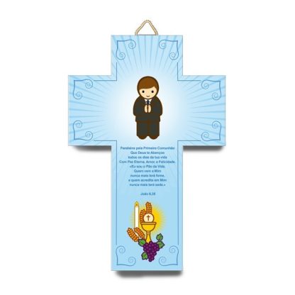 Cruz 3D Primeira Comunhão Menino