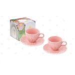 Conjunto 2 chávenas de café + pires Margaridas Rosa: Easylife