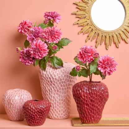 Vaso Morango Vermelho 26X22cm