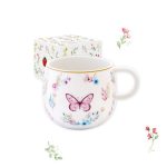 Chávena grande decorada em relevo Fancy Garden - Borboleta: Easylife