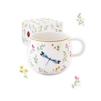 Chávena grande decorada em relevo Fancy Garden - Libélula: Easylife