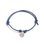 Pulseira Steel Cotton com Dedal: Azul Marinho