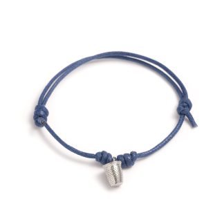 Pulseira Steel Cotton com Dedal: Azul Marinho