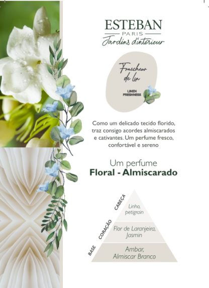 Recarga vela perfumada 180gr: NATURE Frescura de Linho / Fraicheur de Lin