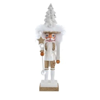 Nutcracker madeira Hollywood Nutcrackers - Brilhantes Branco Gold: 45cm