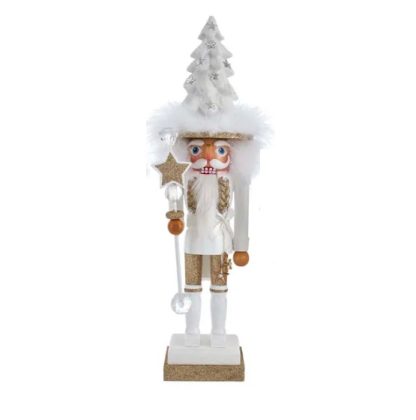Nutcracker madeira Hollywood Nutcrackers - Brilhantes Branco Gold: 45cm