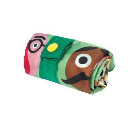Saco reutilizável LOQI: Caras em fundo Verde
