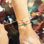 Pulseira Fio Mágico Dedal com Pendente: Rosa com Coroa