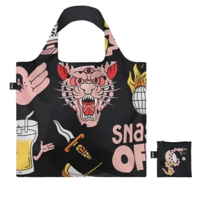 Saco reutilizável LOQI: Tiger Snake Black