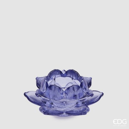 Castiçal Flor de Lotus Azulão (tealight)