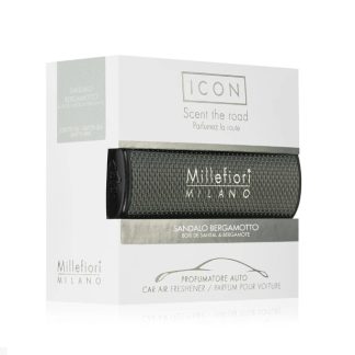 Difusor para Carro cinza texturado Millefiori: Sândalo e Bergamota